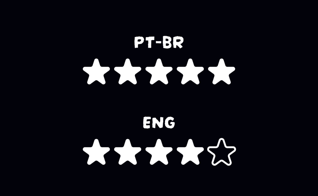 Imagem que mostra a capacidade de fala de cada língua (português brasileiro e inglês).