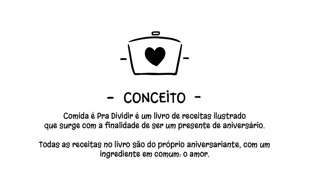 Imagens que detalham o desenvolvimento visual das ilustrações do projeto comida é pra dividir.