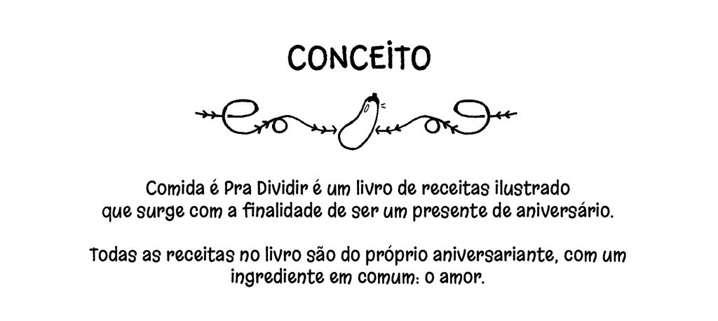 Imagens que detalham o desenvolvimento visual das ilustrações do projeto comida é pra dividir.
