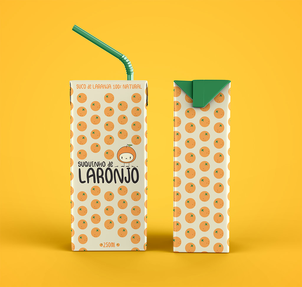 Mockup de uma caixinha de suco.