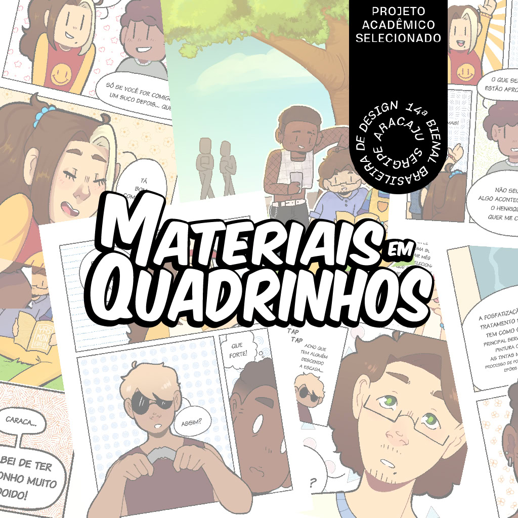 Logo do projeto "materiais em quadrinhos".