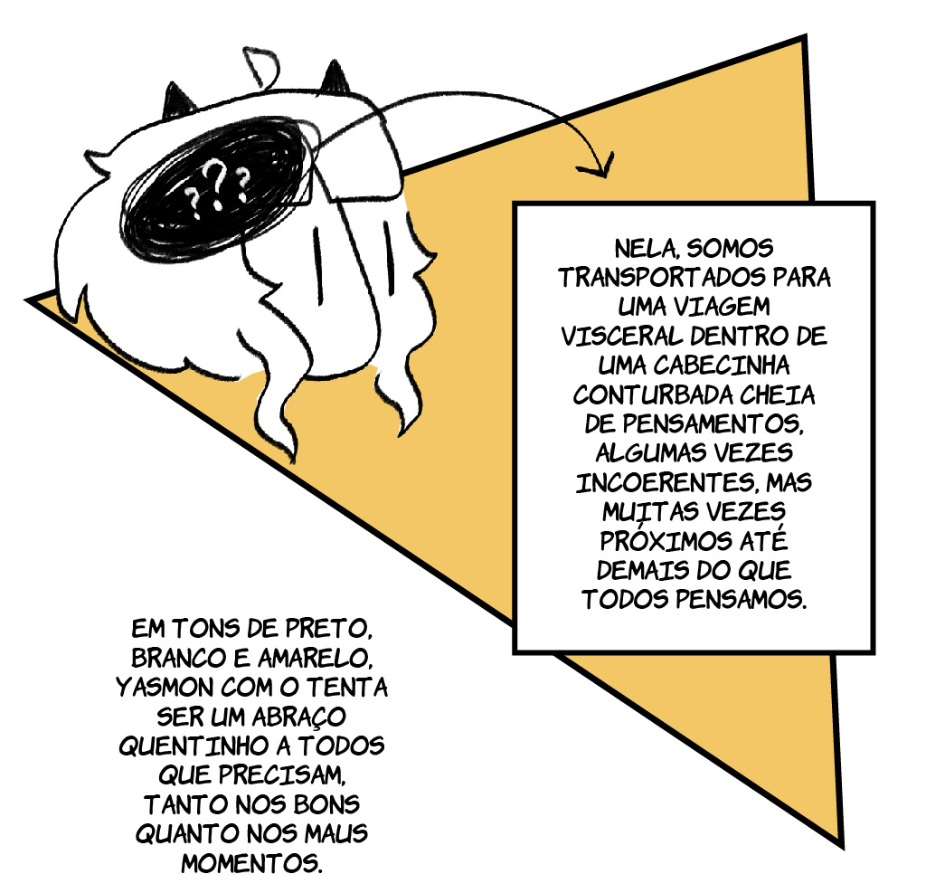 Imagens que falam sobre o projeto de webcomic Yasmon com O.
