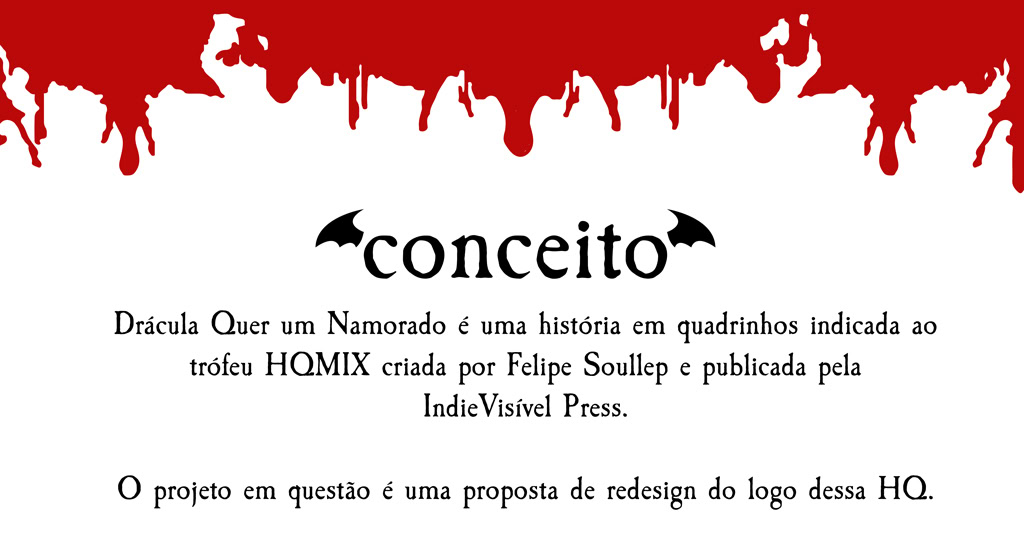 Prancha sobre o projeto de redesign do logo de Drácula Quer um Namorado.