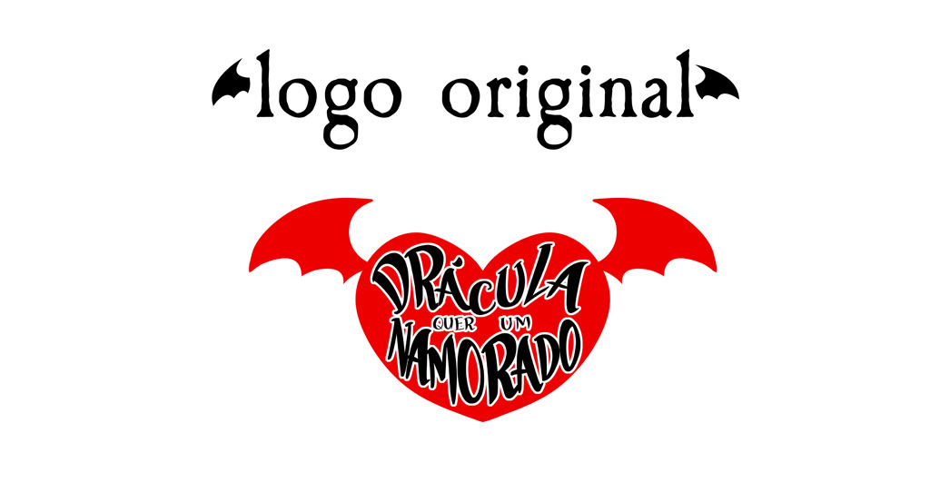 Prancha sobre o projeto de redesign do logo de Drácula Quer um Namorado.